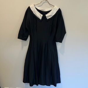 Vintage 50’s 60’s Black Cocktail Dress with Peter Pan Collar